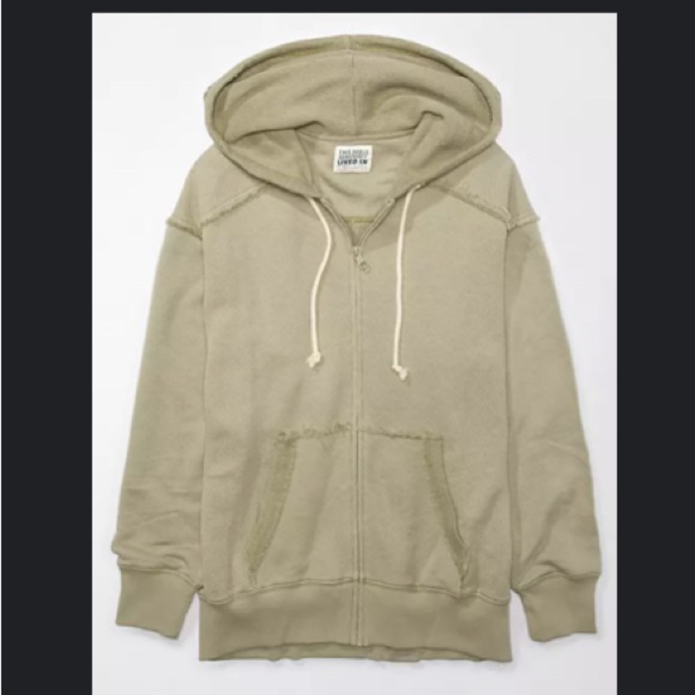 AE Oversized Washed Zip-Up Hoodie NWT